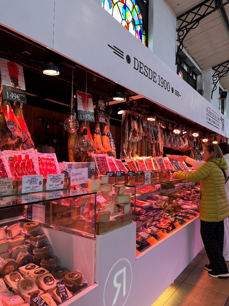 Meat market in Spain